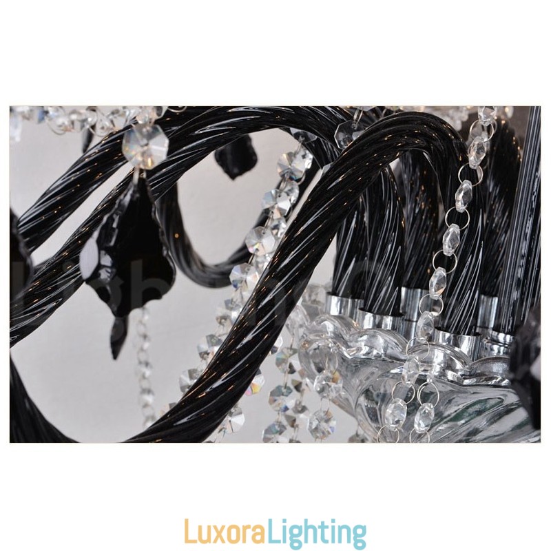 Designer Touch Decorative Black Crystal Candle Chandelier