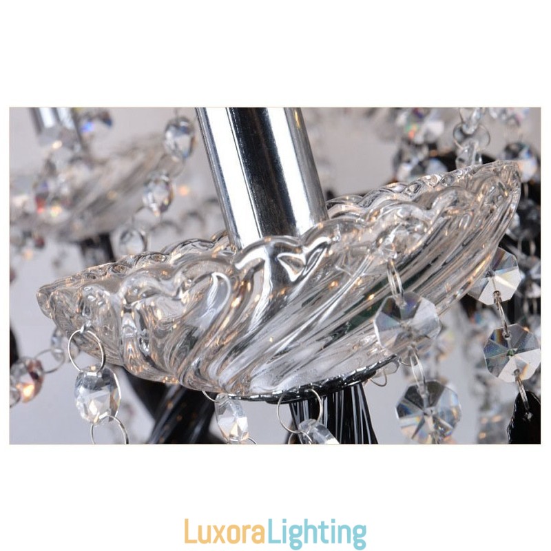 Designer Touch Decorative Black Crystal Candle Chandelier