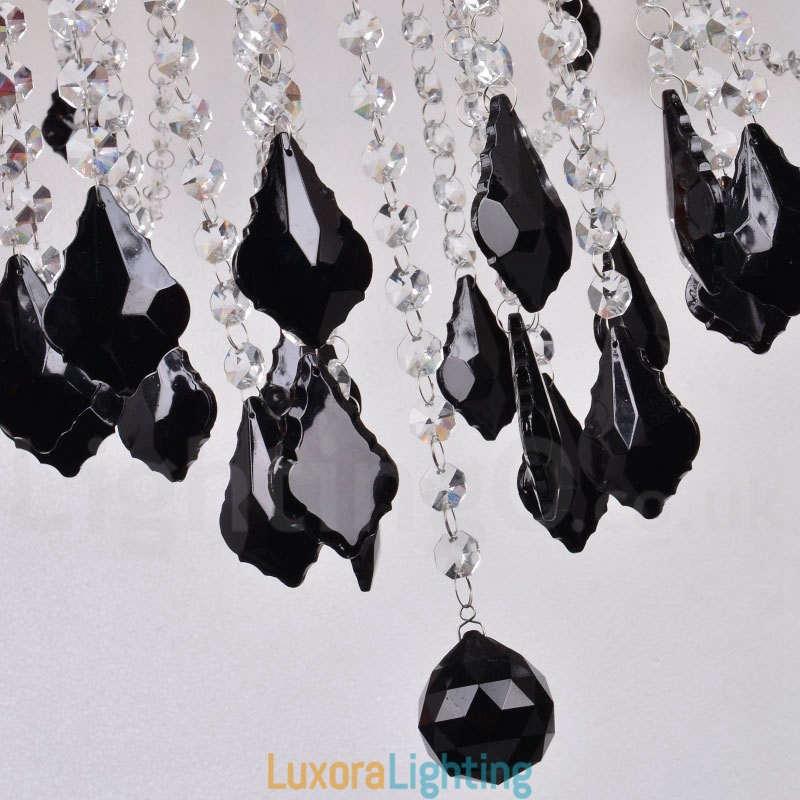 Designer Touch Decorative Black Crystal Candle Chandelier
