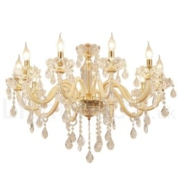 Designer Touch Decorative Gold Chandelier with Clear Crystal Candle Chandelier