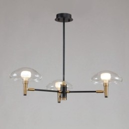 Designer Touch Decorative 3 Light Mini Style Uplight Electroplated Painted Finish Chandelier with Glass Shades