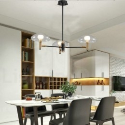 Designer Touch Decorative 3 Light Mini Style Uplight Electroplated Painted Finish Chandelier with Glass Shades