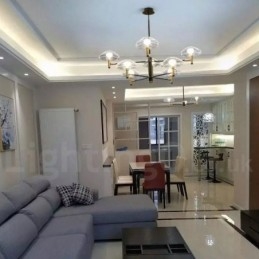 Designer Touch Decorative 6 Light Uplight Electroplated Painted Finish Chandelier with Glass Shades