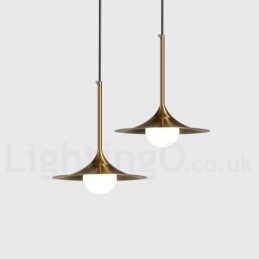 Designer Touch Decorative 1 Light Industrial Style Gold Mini Style Electroplated Painted Finish Pendant Light with Glass Shade