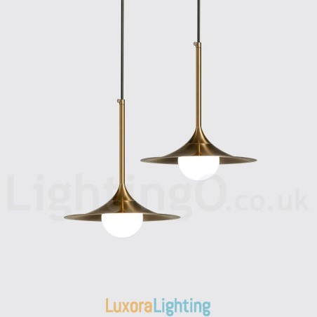 Designer Touch Decorative 1 Light Industrial Style Gold Mini Style Electroplated Painted Finish Pendant Light with Glass Shade