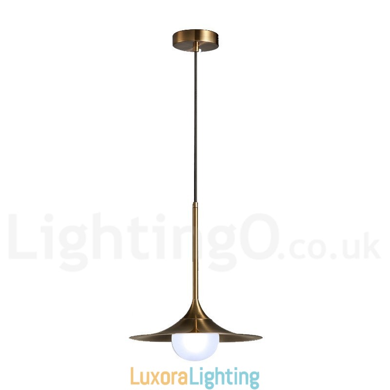 Designer Touch Decorative 1 Light Industrial Style Gold Mini Style Electroplated Painted Finish Pendant Light with Glass Shade