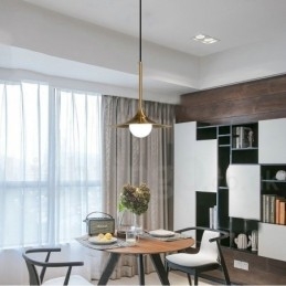 Designer Touch Decorative 1 Light Industrial Style Gold Mini Style Electroplated Painted Finish Pendant Light with Glass Shade