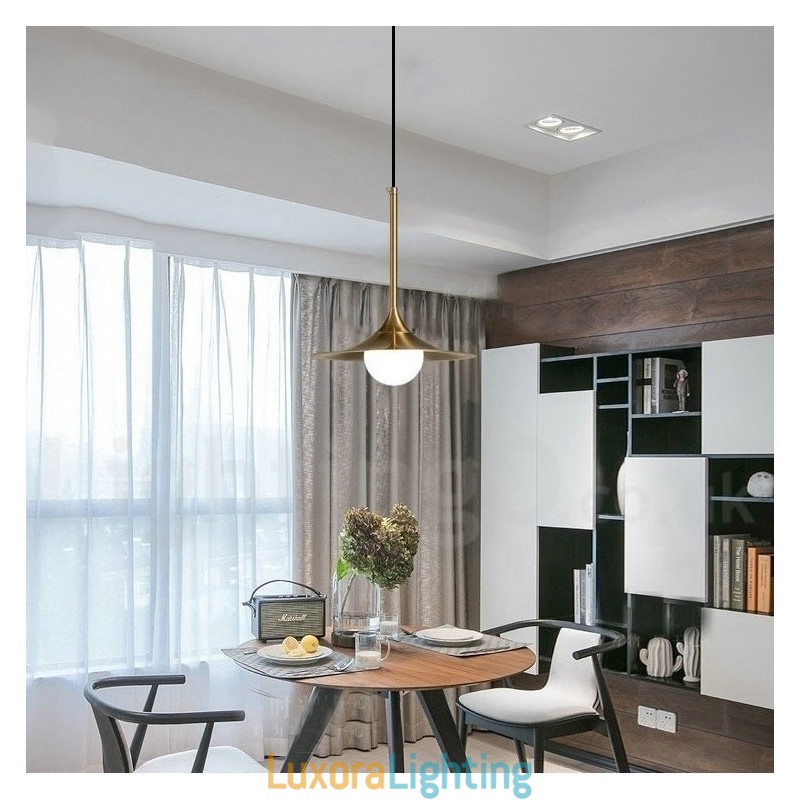 Designer Touch Decorative 1 Light Industrial Style Gold Mini Style Electroplated Painted Finish Pendant Light with Glass Shade