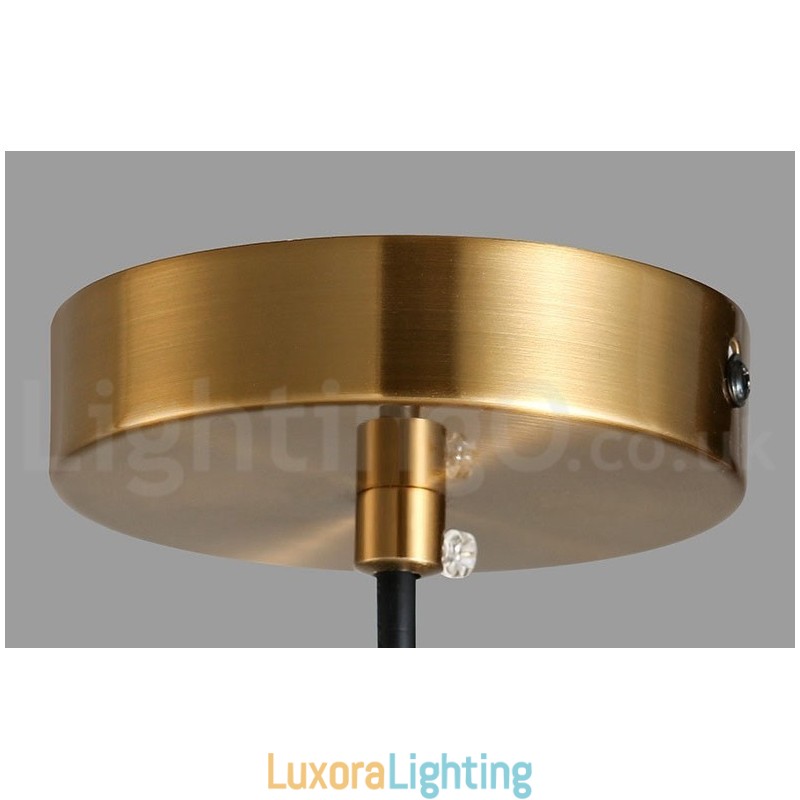 Designer Touch Decorative 1 Light Industrial Style Gold Mini Style Electroplated Painted Finish Pendant Light with Glass Shade