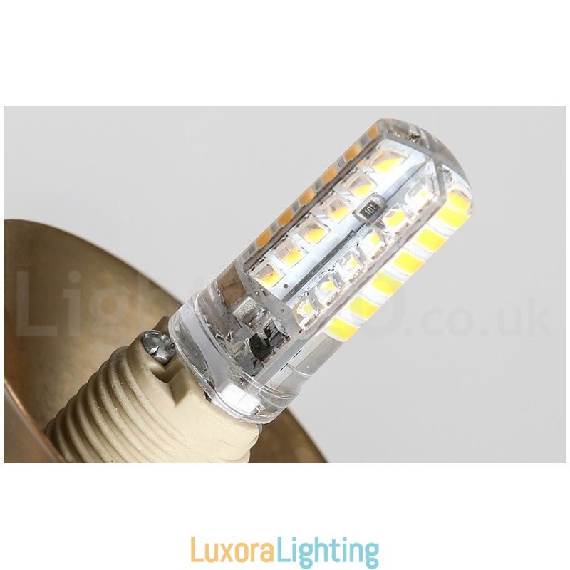 Designer Touch Decorative 1 Light Industrial Style Gold Mini Style Electroplated Painted Finish Pendant Light with Glass Shade