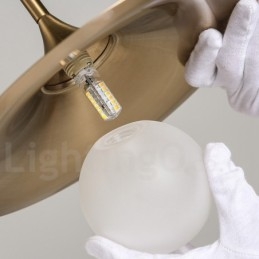 Designer Touch Decorative 1 Light Industrial Style Gold Mini Style Electroplated Painted Finish Pendant Light with Glass Shade