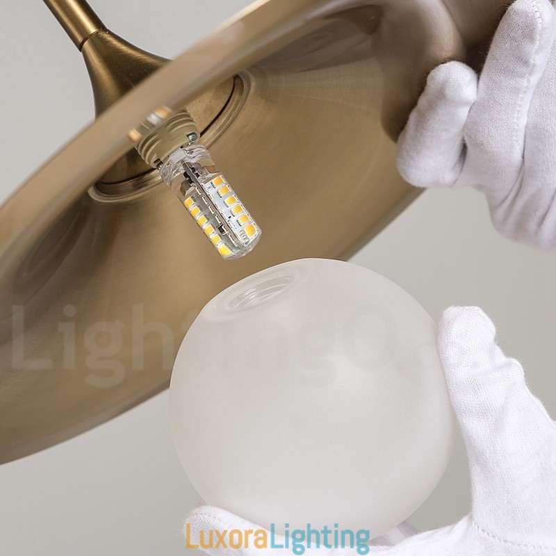 Designer Touch Decorative 1 Light Industrial Style Gold Mini Style Electroplated Painted Finish Pendant Light with Glass Shade