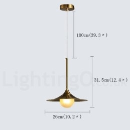 Designer Touch Decorative 1 Light Industrial Style Gold Mini Style Electroplated Painted Finish Pendant Light with Glass Shade