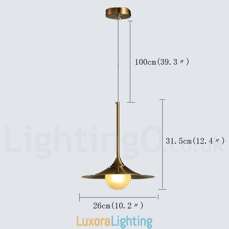 Designer Touch Decorative 1 Light Industrial Style Gold Mini Style Electroplated Painted Finish Pendant Light with Glass Shade