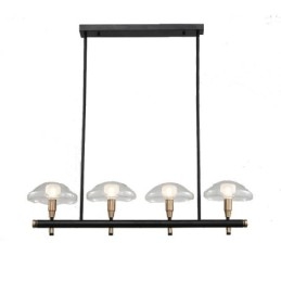 Designer Touch Decorative 4 Light Linear Uplight Electroplated Painted Finish Chandelier with Glass Shades