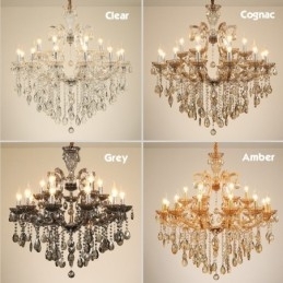 Designer Touch Decorative 6 Light Grey Crystal Candle Chandelier