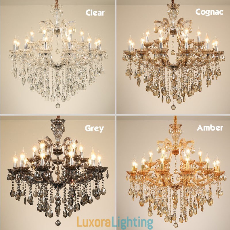 Designer Touch Decorative 8 Light Amber Crystal Candle Chandelier