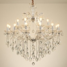Designer Touch Decorative 18 (12+6) Light Clear Crystal Candle Chandelier