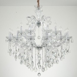 Designer Touch Decorative 18 (12+6) Light Clear Crystal Candle Chandelier