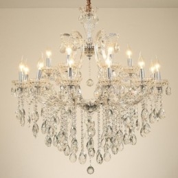 Designer Touch Decorative 18 (12+6) Light Clear Crystal Candle Chandelier