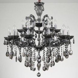Designer Touch Decorative 18 (12+6) Light Grey Crystal Candle Chandelier