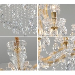 Designer Touch Decorative 8 Light Gold Crystal Candle Chandelier