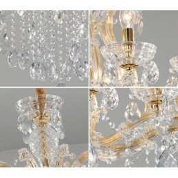 Designer Touch Decorative 18 (12+6) Light Gold Crystal Candle Chandelier