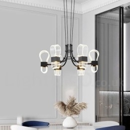 Designer Touch Decorative 6 Light Nordic Post Modern Design Chandelier with Acrylic Shades