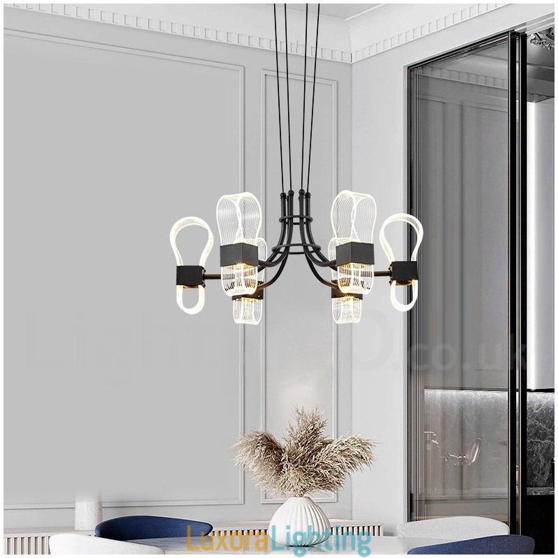 Designer Touch Decorative 6 Light Nordic Post Modern Design Chandelier with Acrylic Shades