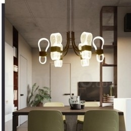 Designer Touch Decorative 6 Light Nordic Post Modern Design Chandelier with Acrylic Shades