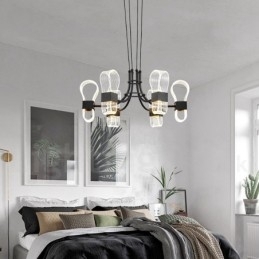 Designer Touch Decorative 6 Light Nordic Post Modern Design Chandelier with Acrylic Shades