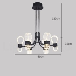 Designer Touch Decorative 6 Light Nordic Post Modern Design Chandelier with Acrylic Shades