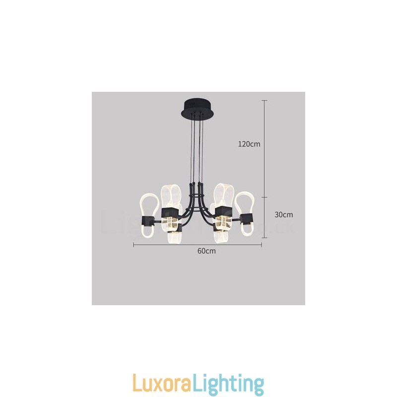 Designer Touch Decorative 6 Light Nordic Post Modern Design Chandelier with Acrylic Shades