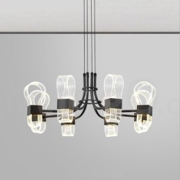 Designer Touch Decorative 8 Light Nordic Post Modern 2021 Design Chandelier with Acrylic Shades