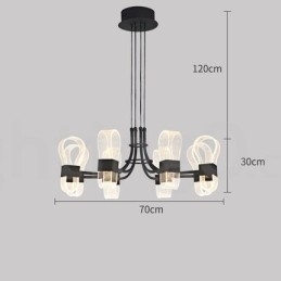 Designer Touch Decorative 8 Light Nordic Post Modern 2021 Design Chandelier with Acrylic Shades