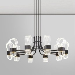 Designer Touch Decorative 10 Light Nordic Post Modern 2021 Design Chandelier with Acrylic Shades