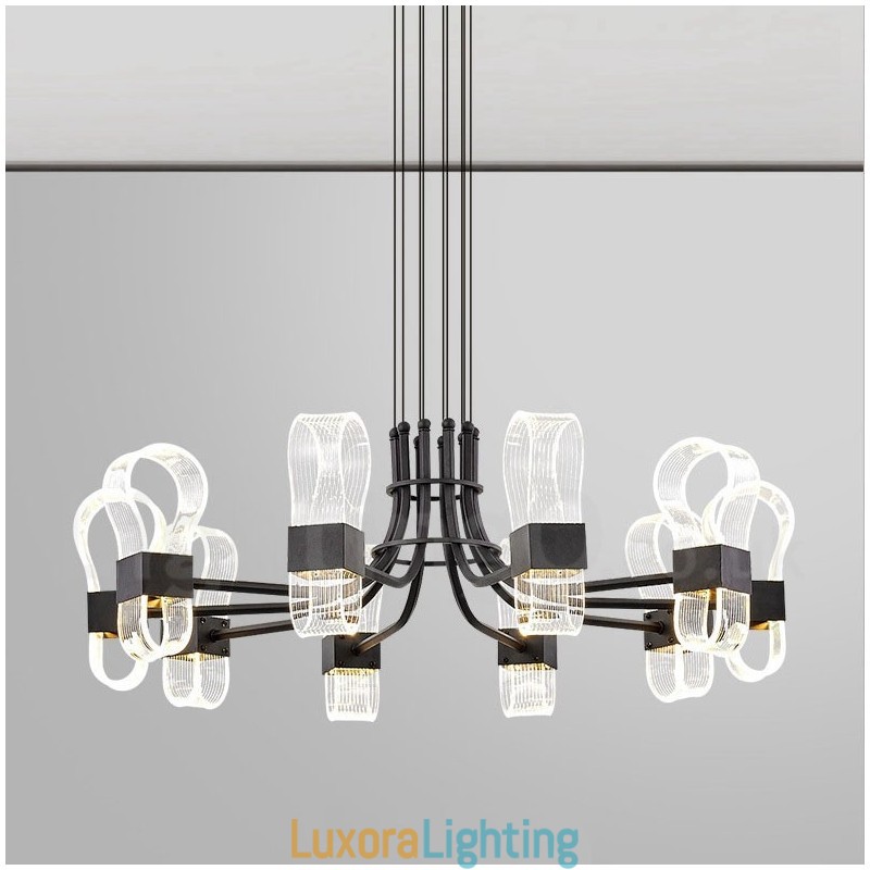 Designer Touch Decorative 10 Light Nordic Post Modern 2021 Design Chandelier with Acrylic Shades