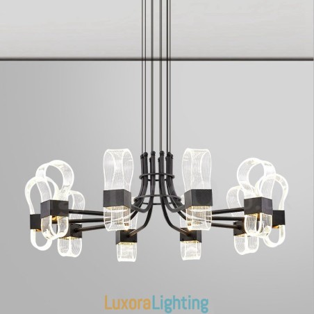 Designer Touch Decorative 10 Light Nordic Post Modern 2021 Design Chandelier with Acrylic Shades