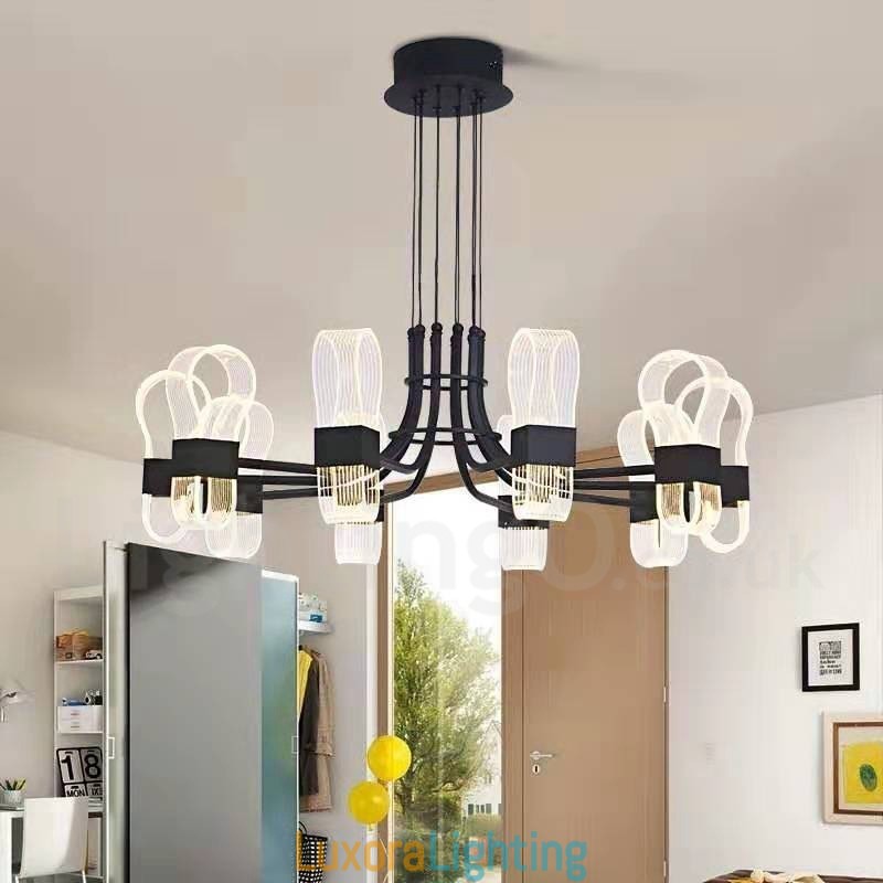 Designer Touch Decorative 10 Light Nordic Post Modern 2021 Design Chandelier with Acrylic Shades