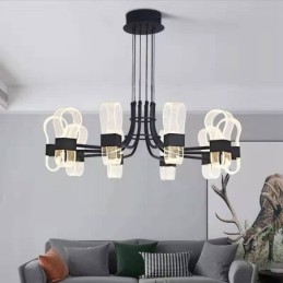 Designer Touch Decorative 10 Light Nordic Post Modern 2021 Design Chandelier with Acrylic Shades