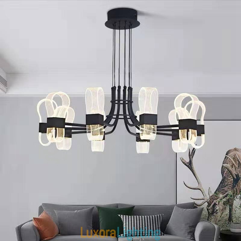 Designer Touch Decorative 10 Light Nordic Post Modern 2021 Design Chandelier with Acrylic Shades