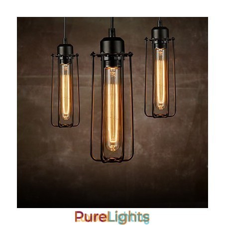 Designer Touch Decorative Chandelier Mini Style Rustic Lodge Retro Metal 3 Light Pendant Light