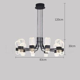 Designer Touch Decorative 10 Light Nordic Post Modern 2021 Design Chandelier with Acrylic Shades