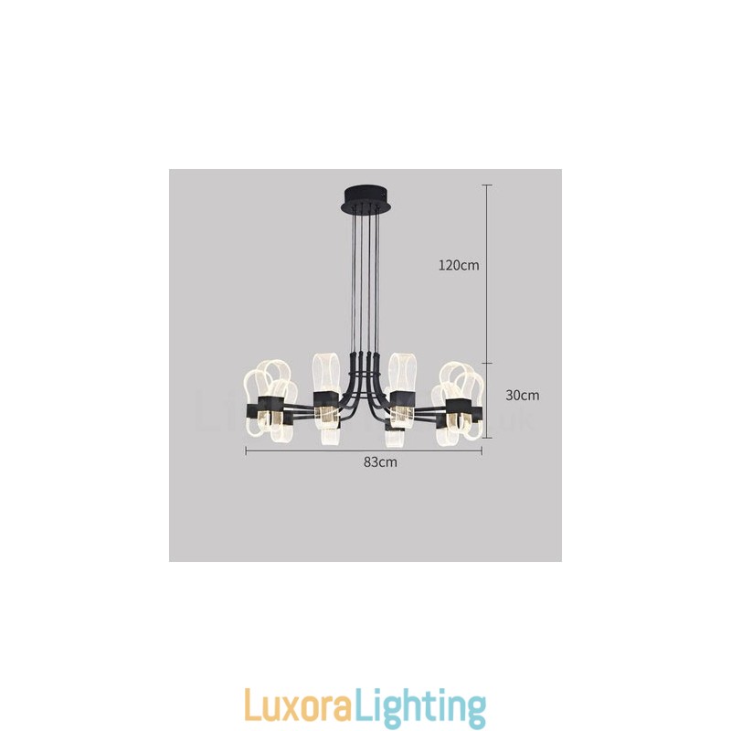 Designer Touch Decorative 10 Light Nordic Post Modern 2021 Design Chandelier with Acrylic Shades