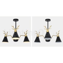 Designer Touch Decorative 3 Light Nordic Macaron Modern Antlers Chandelier