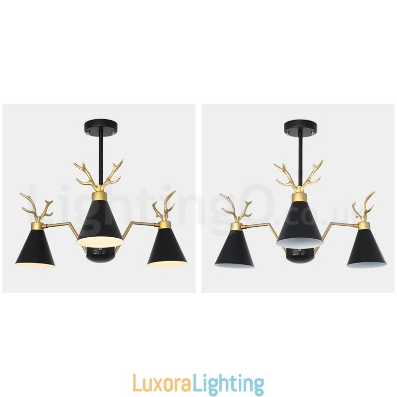 Designer Touch Decorative 3 Light Nordic Macaron Modern Antlers Chandelier