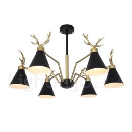 Designer Touch Decorative 6 Light Nordic Macaron Modern Antlers Chandelier