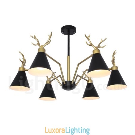 Designer Touch Decorative 6 Light Nordic Macaron Modern Antlers Chandelier