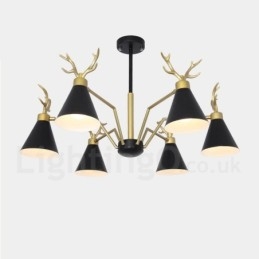 Designer Touch Decorative 6 Light Nordic Macaron Modern Antlers Chandelier