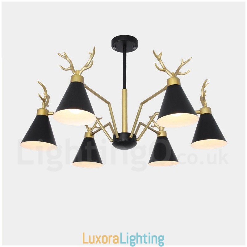 Designer Touch Decorative 6 Light Nordic Macaron Modern Antlers Chandelier